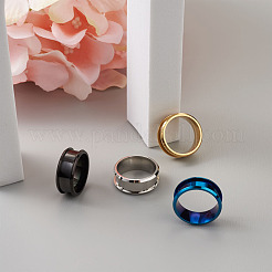 4 Colors Stainless Steel Grooved Finger Ring Settings&nbsp;STAS-TA0001-26A