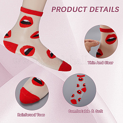 5 Pairs 5 Styles Nylon Glass Silk Socks for Women&nbsp;AJEW-CN0004-34