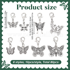 Butterfly Tibetan Style Alloy Pendant Decorations&nbsp;HJEW-HY00129