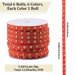 CALFOVERA 6 Rolls 6 Colors Faux Suede Cord&nbsp;LW-CL0001-02C