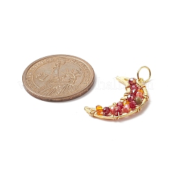 Glass Bead Moon Pendants&nbsp;PALLOY-JF02019
