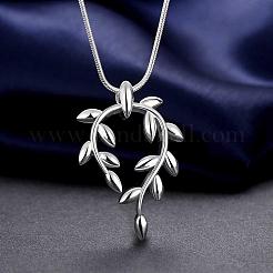Fashion Popular Silver Color Plated Brass Snake Chain Branch Pendant Necklaces&nbsp;NJEW-BB01574