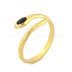 Snake 304 Stainless Steel Enamel Cuff Rings for Women&nbsp;LS-RJEW-G338-10G-02