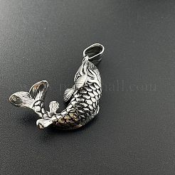 Stylish 304 Stainless Steel Fish Pendant Necklace for Men's Hip-hop Fish Jewelry&nbsp;ZT2227