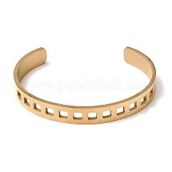 304 Stainless Steel Cutout Cuff Bangles for Women&nbsp;BJEW-H644-11G