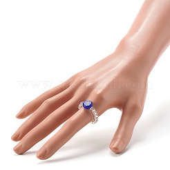 Sunflower Handmade Millefiori Glass Beads Finger Ring for Kid Teen Girl Women&nbsp;RJEW-JR00381