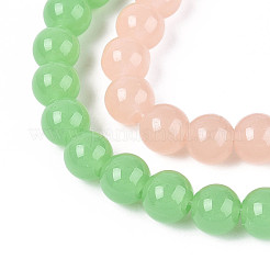 Imitation Jade Glass Beads Strands&nbsp;GLAA-N058-4mm-C01