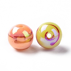 UV Plating Rainbow Iridescent Drawbench Acrylic Beads&nbsp;OACR-E009-10F