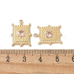 304 Stainless Steel Light Rose Rhinestone Pendants&nbsp;STAS-Z122-52G