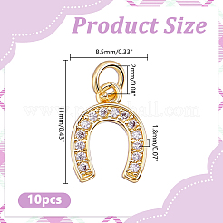 10Pcs Brass Micro Pave Cubic Zirconia Pendants&nbsp;KK-HY0004-47