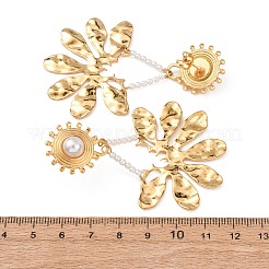 304 Stainless Steel & Plastic Imitation Pearl Dangle Earrings&nbsp;EJEW-T054-08G