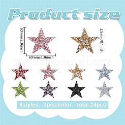 24Pcs 8 Colors Plastic Clothing Patches&nbsp;DIY-FG0006-21
