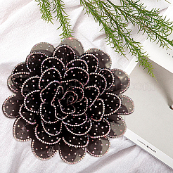 Flower Cloth Rhinestone Broochs&nbsp;JEWB-WH20009-06P-02