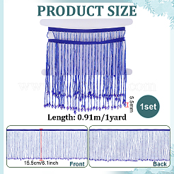 1 Yard Glass Beaded Tassel Ribbon&nbsp;DIY-FG0010-38B