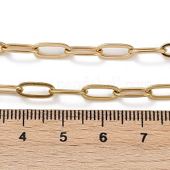 Ion Plating(IP) 304 Stainless Steel Paperclip Chain Necklace for Women&nbsp;NJEW-C011-03G