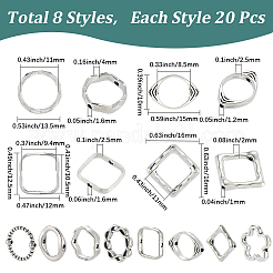 160Pcs 8 Styles Tibetan Style Alloy Bead Frame&nbsp;FIND-SC0017-74