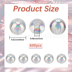 600Pcs Transparent Acrylic Beads&nbsp;MACR-PA0001-01