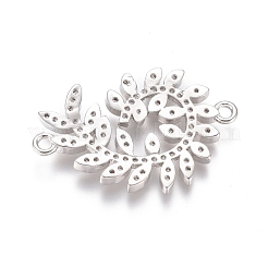 Brass Micro Pave Clear Cubic Zirconia Links Connectors&nbsp;ZIRC-L085-71P