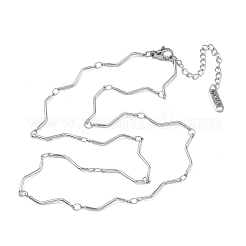 304 Stainless Steel Wave Bar Link Chain Necklaces&nbsp;NJEW-D299-01P