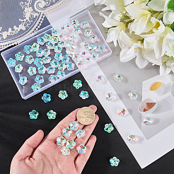 80Pcs Transparent Faceted Glass Connector Charms&nbsp;GLAA-SP0001-88B-02