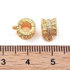 Brass Micro Pave Clear Cubic Zirconia Tube Bails&nbsp;KK-S394-06B