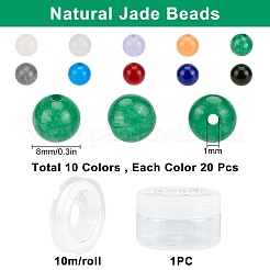 200Pcs DIY Natural & Dyed Malaysia Jade Beaded Stretch Bracelet Making Kits&nbsp;DIY-SC0014-77