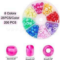 200Pcs 8 Colors Acrylic European Beads&nbsp;MACR-FH0001-05