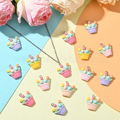 50Pcs 5 Colors Opaque Resin Pendants&nbsp;RESI-CJ0003-94