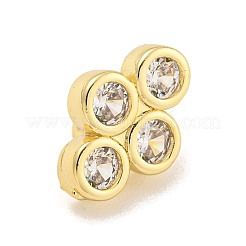 Brass Pave Clear Cubic Zirconia Slide Charms&nbsp;KK-Z072-15G