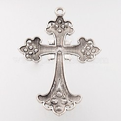 Alloy Rhinestone Cross Big Gothic Pendants&nbsp;ALRI-1475-RS