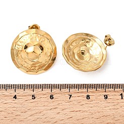 304 Stainless Steel Hammered Textured Flat Round Stud Earrings&nbsp;EJEW-K268-50G
