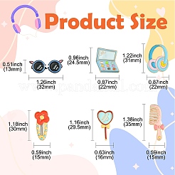 6Pcs 6 Styles Cute Enamel Pins&nbsp;JEWB-CJ0001-38