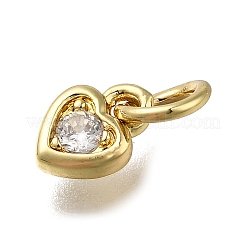 Brass Micro Pave Clear Cubic Zirconia Pendants&nbsp;ZIRC-I070-022G