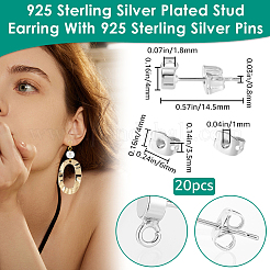 20Pcs Brass Stud Earring Findings&nbsp;KK-BBC0021-69A