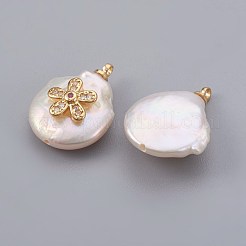 Natural Cultured Freshwater Pearl Pendants&nbsp;PEAR-F008-25G-01