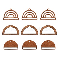 18Pcs 3 Style Walnut Wood Pendants&nbsp;WOOD-LS0001-43