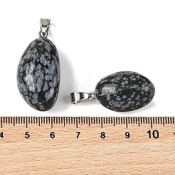 Natural Snowflake Obsidian Tumbled Stone Pendants&nbsp;GG-K002-06E
