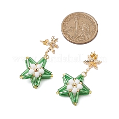 Glass Star Stud Earrings&nbsp;EJEW-MZ00256