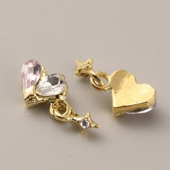 Heart with Star Zinc Alloy Rhinestone Cabochons&nbsp;FIND-WH0150-83LG