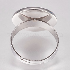 Tarnish Resistant 304 Stainless Steel Pad Ring Settings&nbsp;STAS-G173-19P-16mm