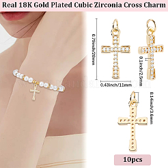 10Pcs Brass Micro Pave Cubic Zirconia Pendants&nbsp;KK-BBC0024-08