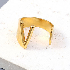 PVD Vacuum Plating 201 Stainless Steel Cuff Rings&nbsp;RJEW-Z032-01G-V