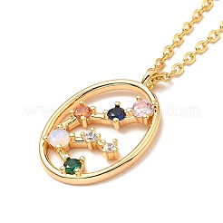 Colorful Cubic Zirconia Constellation Pendant Necklace&nbsp;NJEW-H166-01B