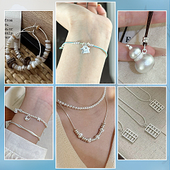 10Pcs 5 Styles 925 Sterling Silver Spacer Beads&nbsp;STER-PH0004-55