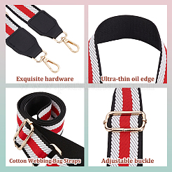 3Pcs 3 Colors Adjustable Stripe Pattern Polyester Webbing Bag Straps&nbsp;FIND-WR0009-50B