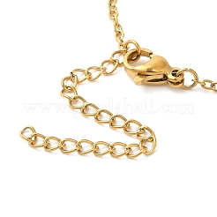 304 Stainless Steel Pave Natural Stone Pendant Necklaces for Women&nbsp;NJEW-U009-03G-01