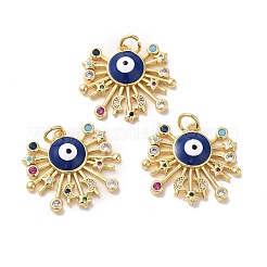 Brass Micro Pave Colorful Cubic Zirconia Pendants&nbsp;KK-E068-VA278-2