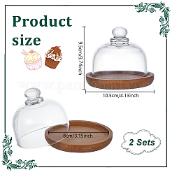 2 Bags Clear Glass Dessert/Cake Cloche Dome Display Cases&nbsp;ODIS-NB0001-57