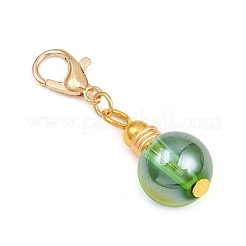 7Pcs Christmas Brass & Glass Pendant Decorations&nbsp;HJEW-JM04161-02