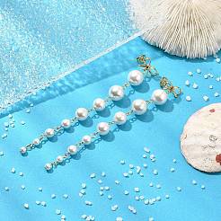 Shell Pearl Round Stud Earrings for Women&nbsp;EJEW-JE06195-02